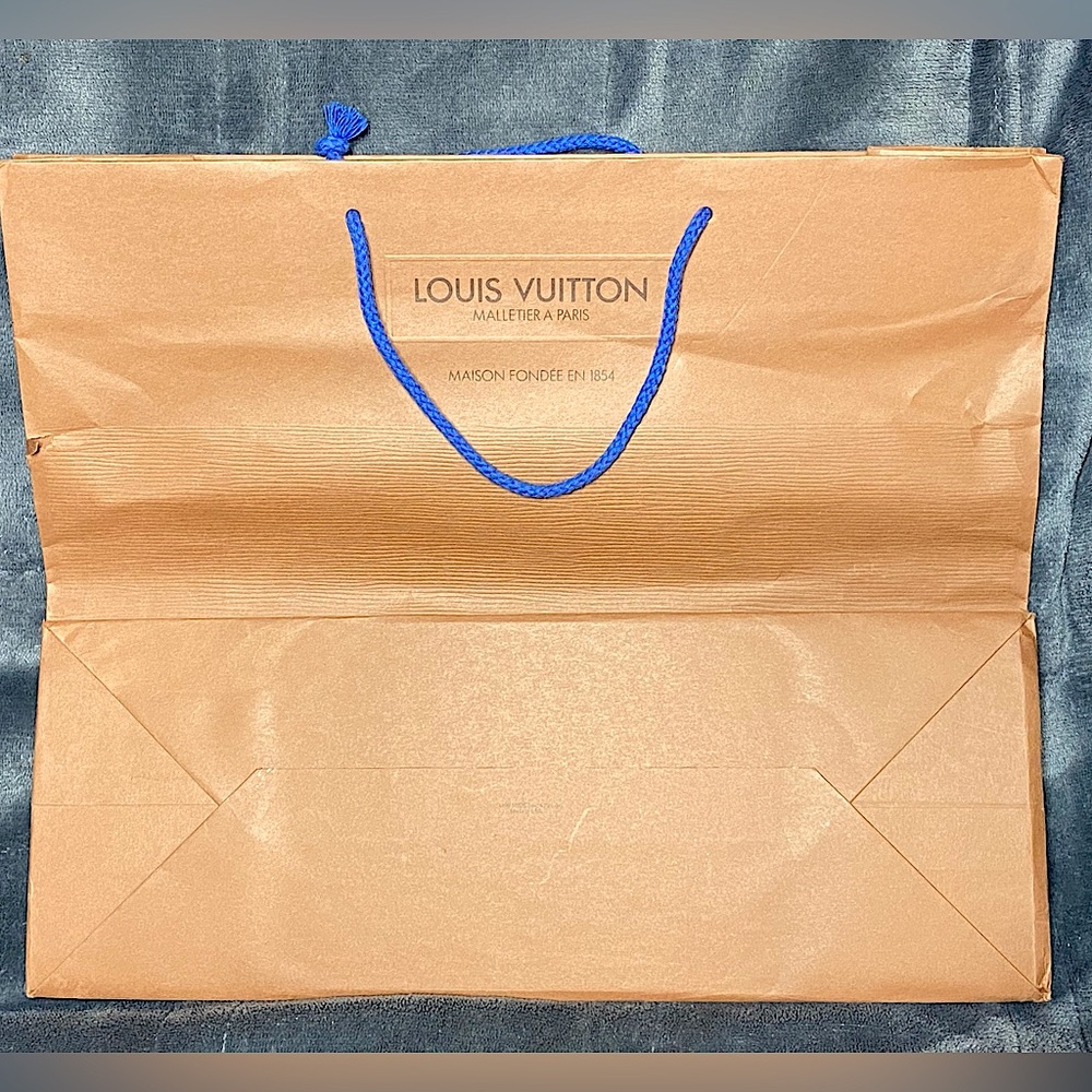 Louis Vuitton Bag Brown With Blue Straps. Gem